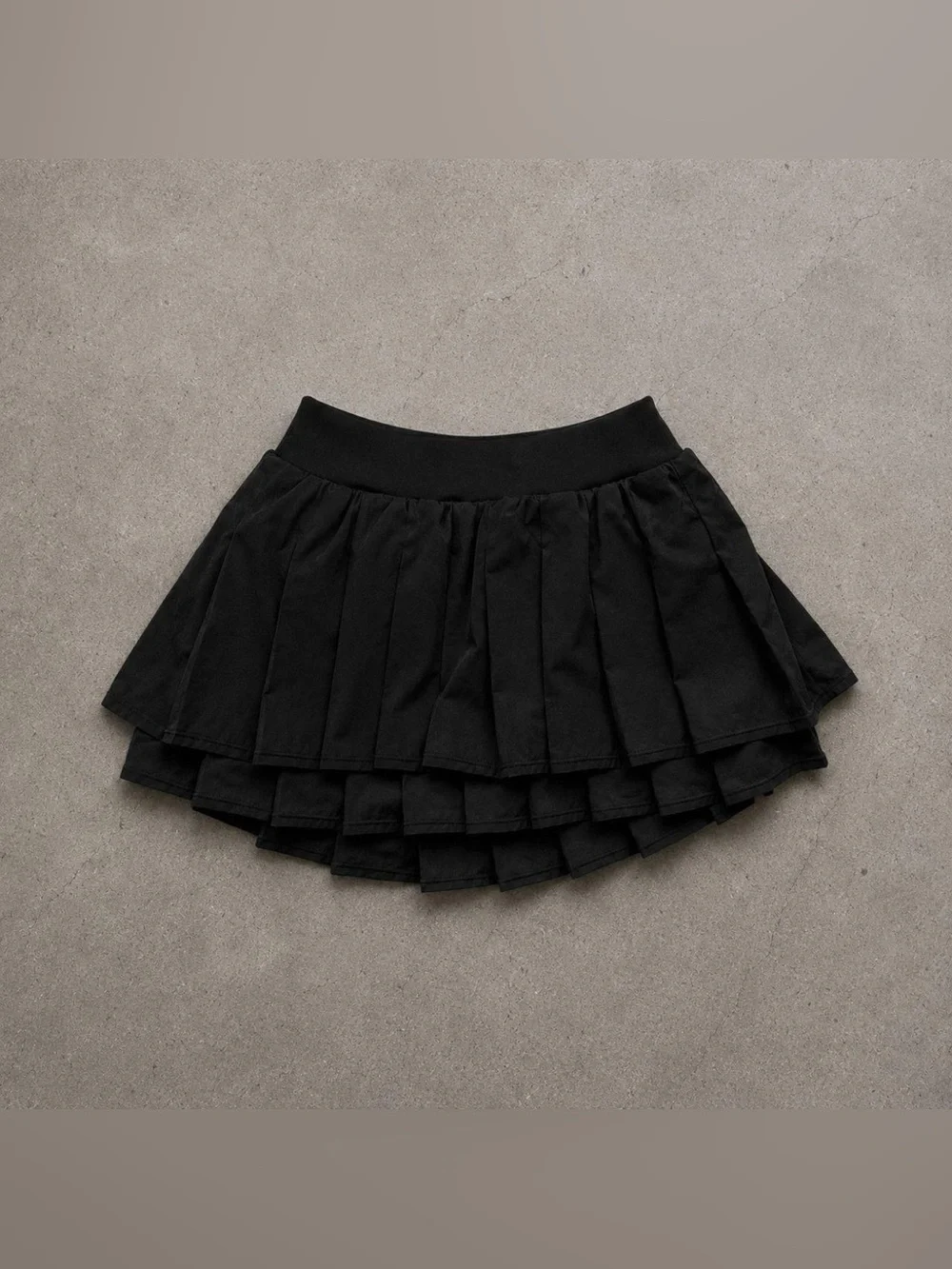 ALO Yoga Black Layered Skater Skirt